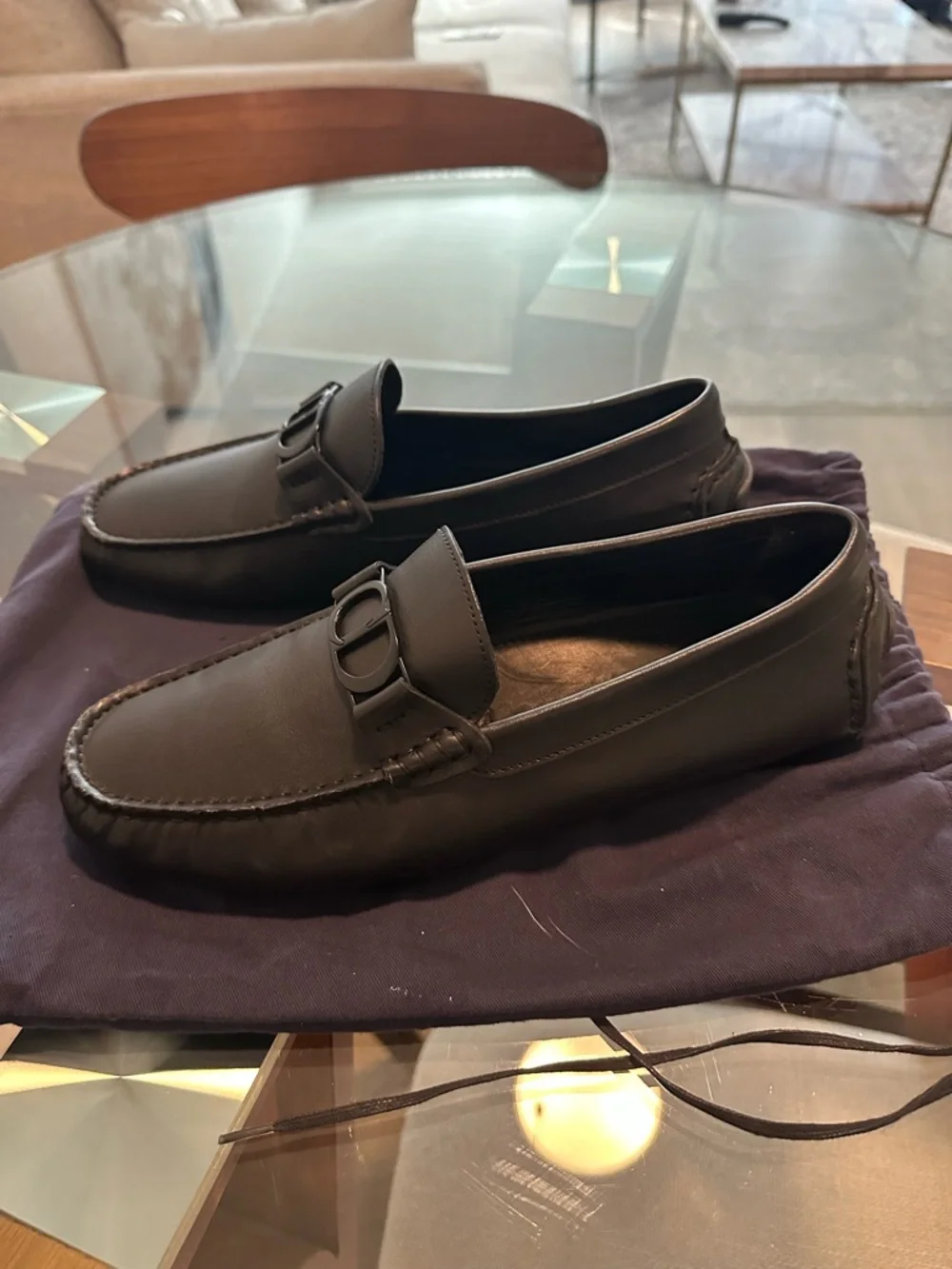 Dior Black Leather Men’s Slip-On Loafers with CD Hardware - Picture 8 of 9